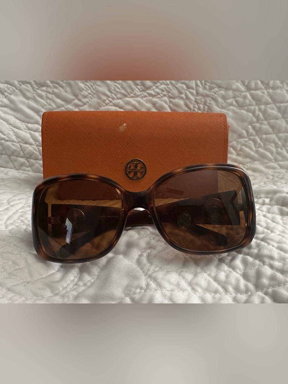 Tory Burch Tortoiseshell Sunglasses with Brown Lenses